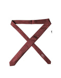 Burgundy Geometric Silk Adjustable Men Tied Necktie Tie