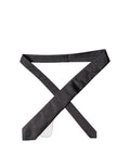 Black Satin 100% Silk Adjustable Women Tied Necktie Tie