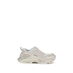 White Polyurethane Chunky Sneakers