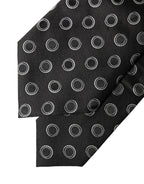 Black White Polka Dot Silk Adjustable Women Necktie Tie