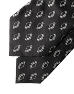 Black Patterned Silk Adjustable Women Tied Necktie Tie