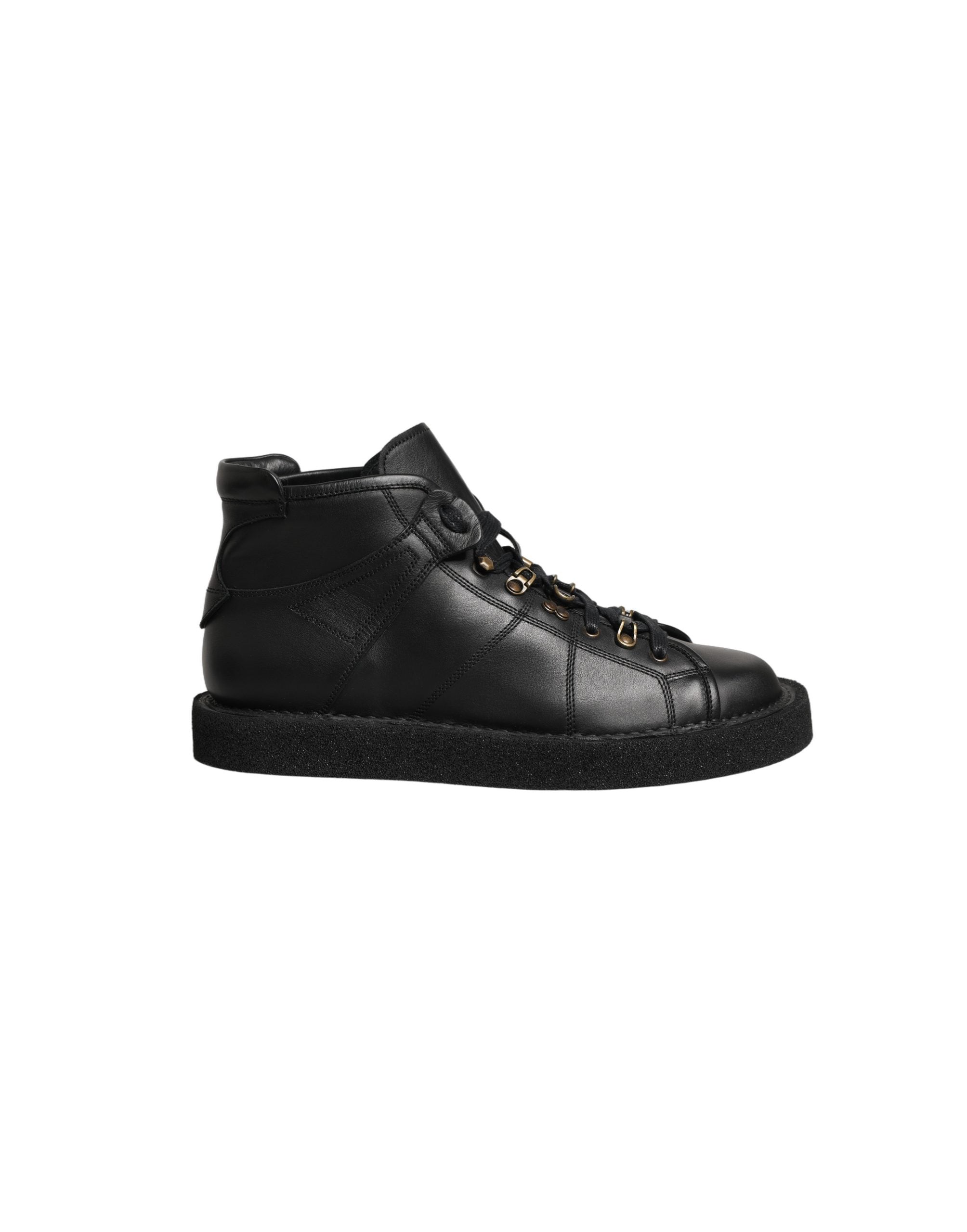 Black Leather Lace Up Men Ankle Boots Shoes