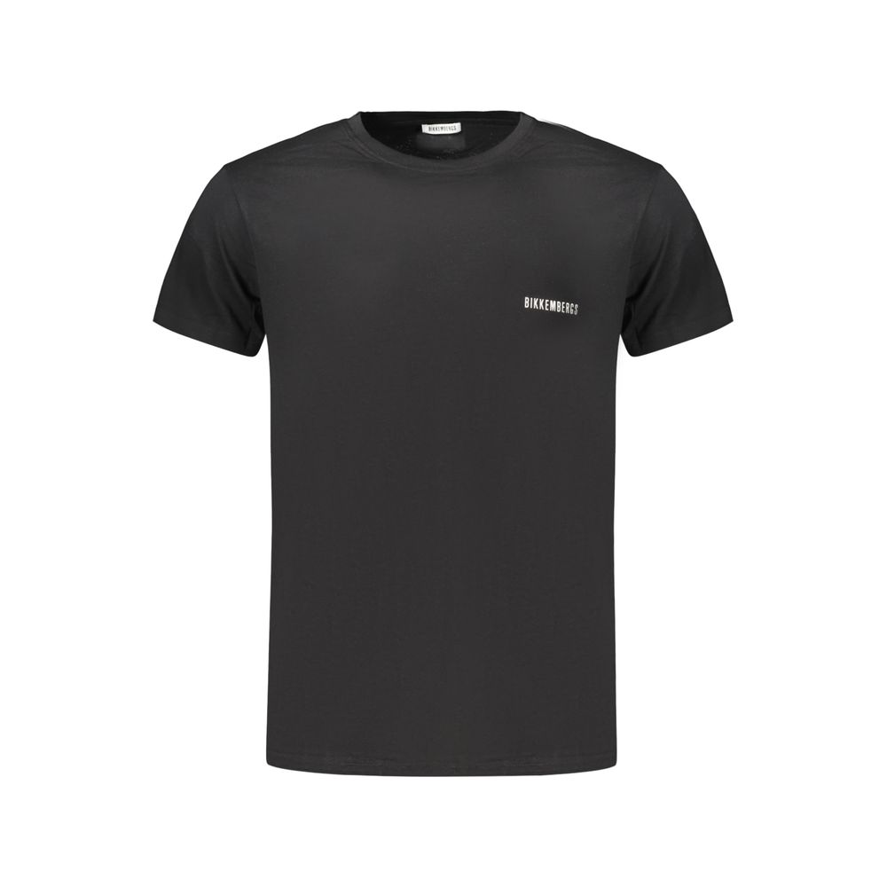 Schwarzes Herren-T-Shirt aus Baumwolle