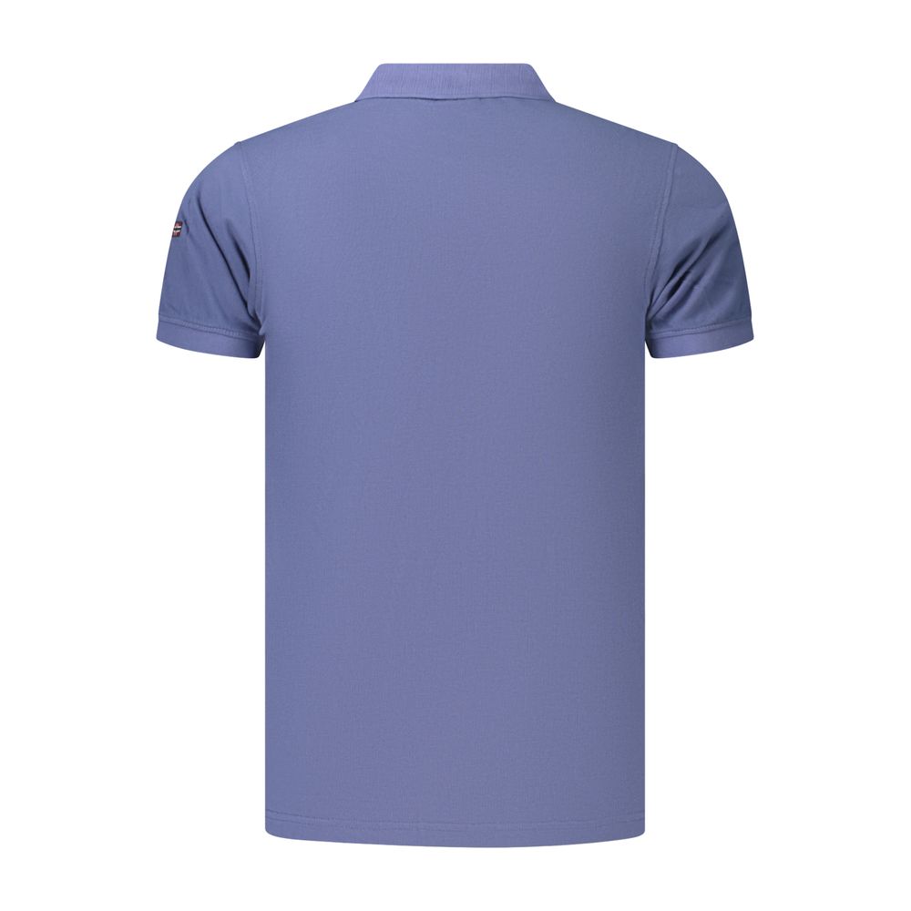 Blaues Herren-Polohemd aus Baumwolle