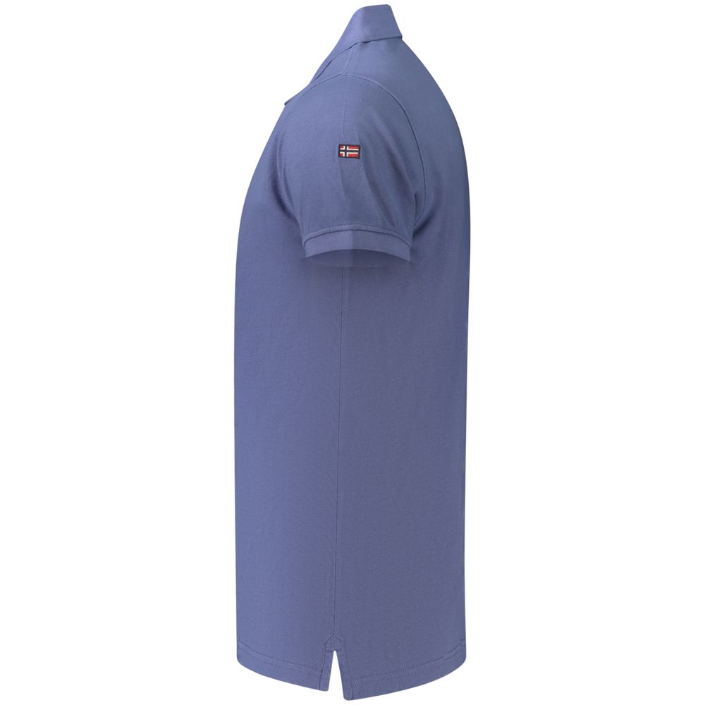 Blaues Herren-Polohemd aus Baumwolle
