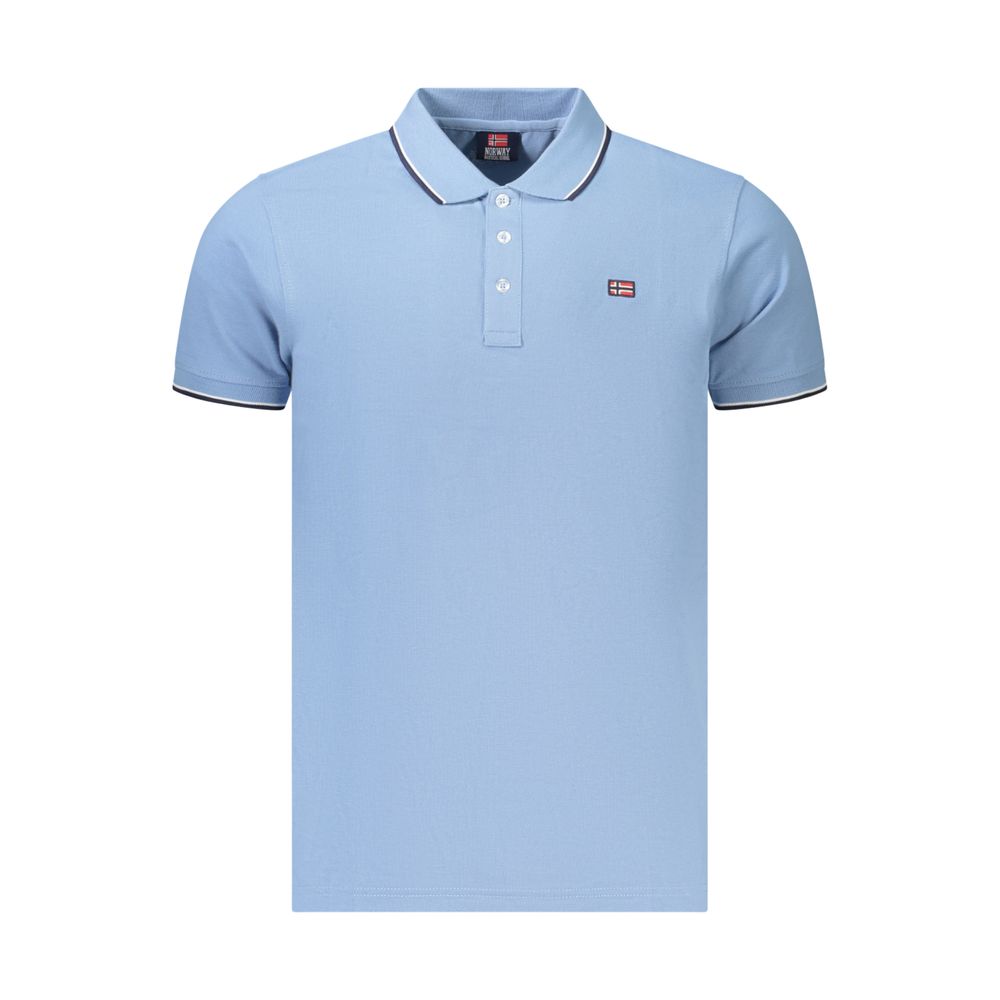 Light Blue Cotton Men's Polo