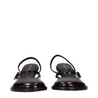 Brown Leather Platform Sandals