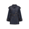 Blue Cotton Trench Coat