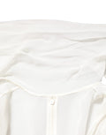 White Silk Sheer Draped Long Gown Dress