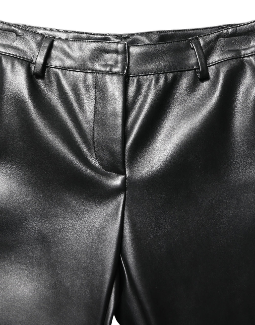 Black PU Leather High Waisted Trouser Pants
