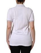White Crown Cotton Short Sleeves Polo Top