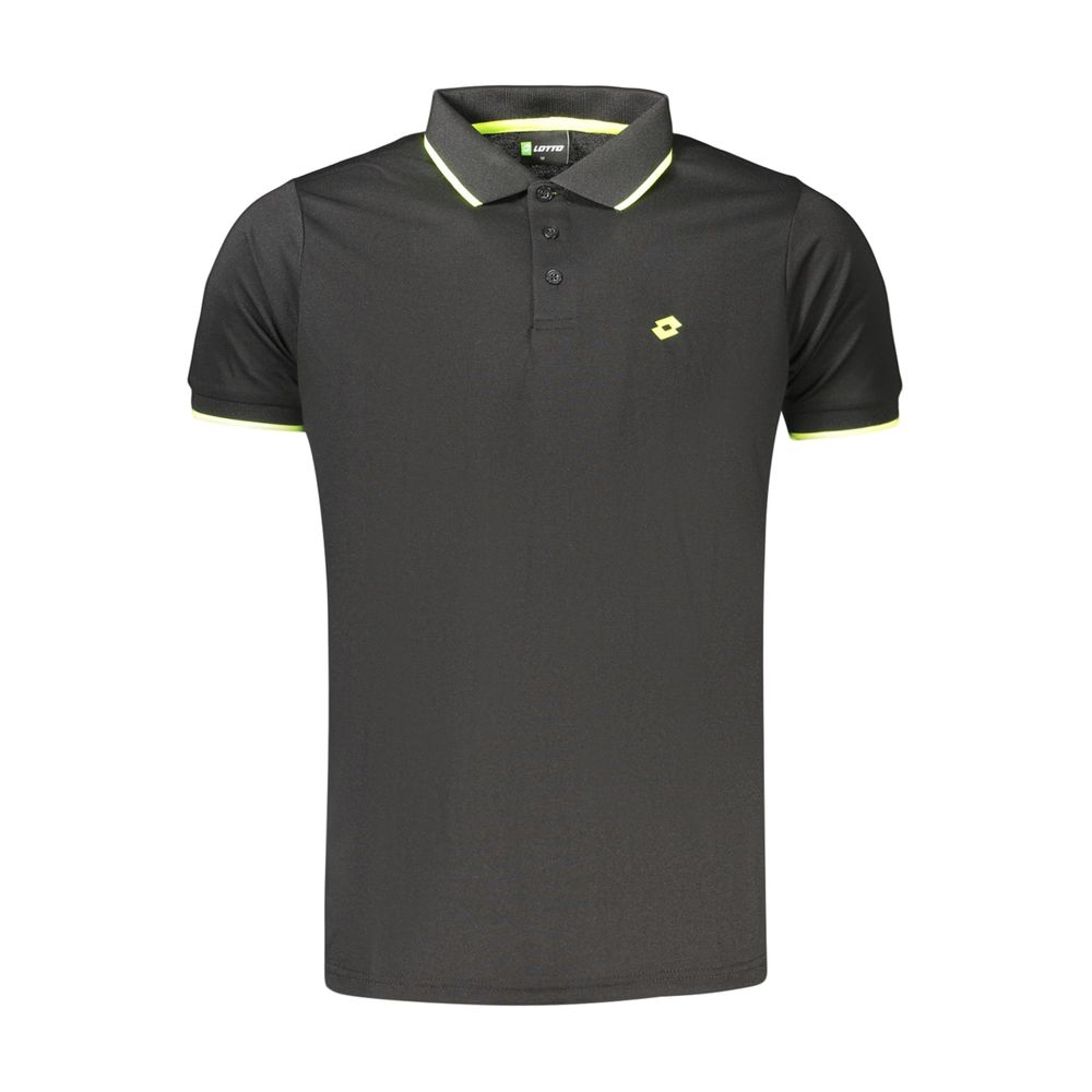 Polohemd für Herren aus schwarzem Polyester