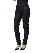 Black Cotton Stretch HighWaist Skinny Denim Trouser Jeans