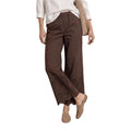 Brown Cotton Casual Pants