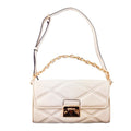 Beige Leder-Schultertasche