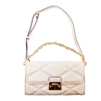 Beige Leder-Schultertasche