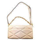 Beige Leder-Schultertasche