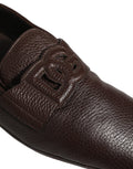 Brown Deerskin Leather Driver Loafers Shoes