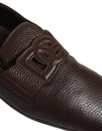 Brown Deerskin Leather Driver Loafers Shoes