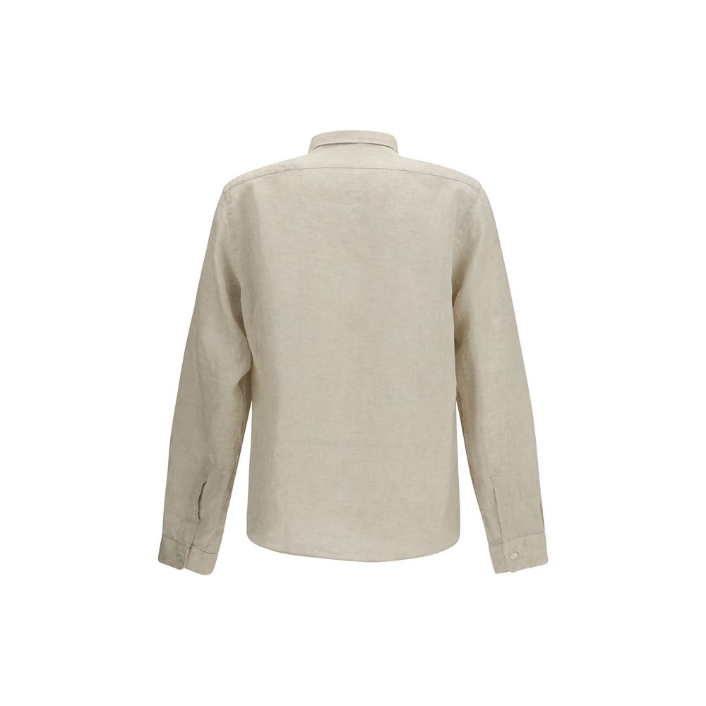 Beige Linen Dress Shirt