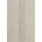 Beige Linen Dress Shirt