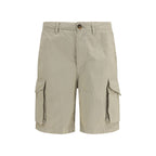 Beige Cotton Bermuda Shorts