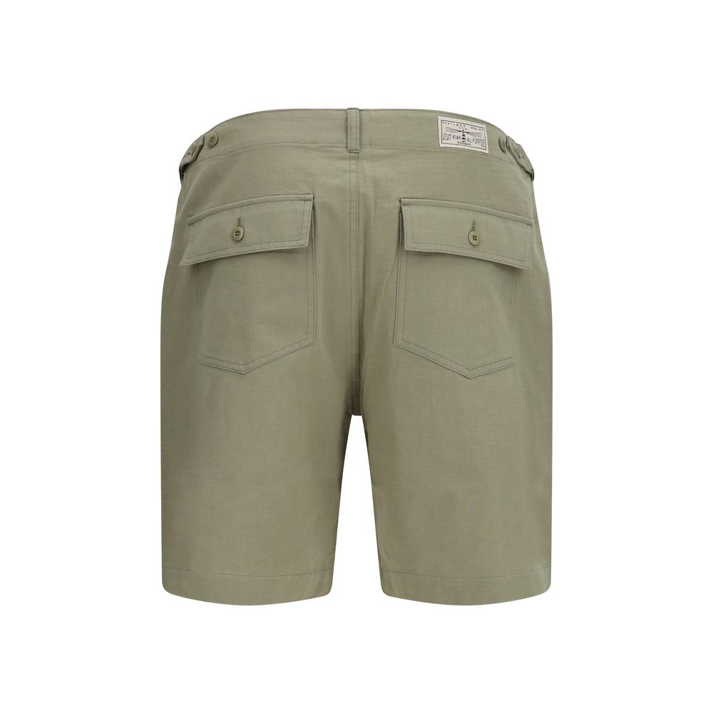 Bicolor Cotton Bermuda Shorts