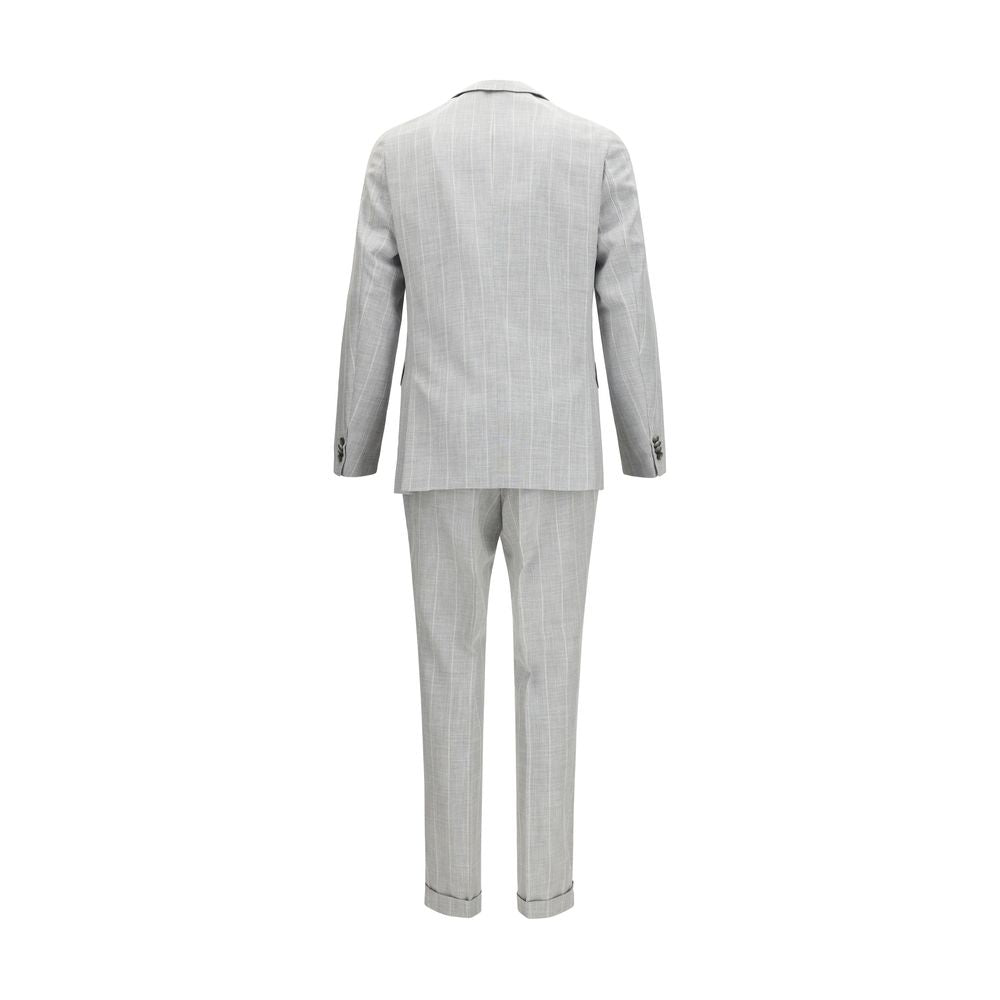Gray Cotton Two-Piece Suit
