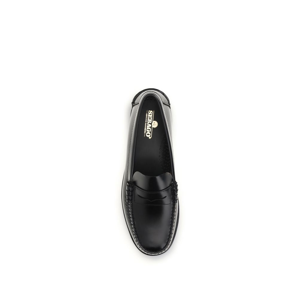 Black Calf Leather Bos Taurus Slip-On Loafers