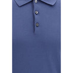Blue Cotton Polo Shirt