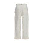 Umit Benan White Cotton Casual Pants