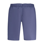 Blue Polyester Men's Swim Boxer
