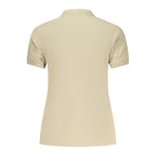Beige Cotton Womens Polo