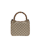 Schultertasche aus braunem Stoff