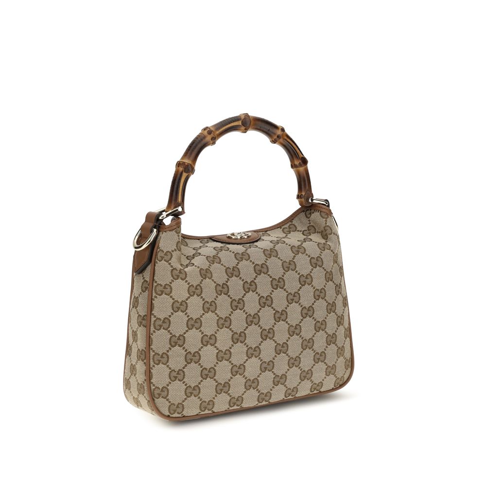 Schultertasche aus braunem Stoff
