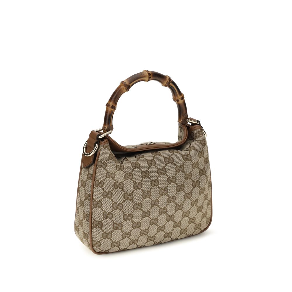 Schultertasche aus braunem Stoff