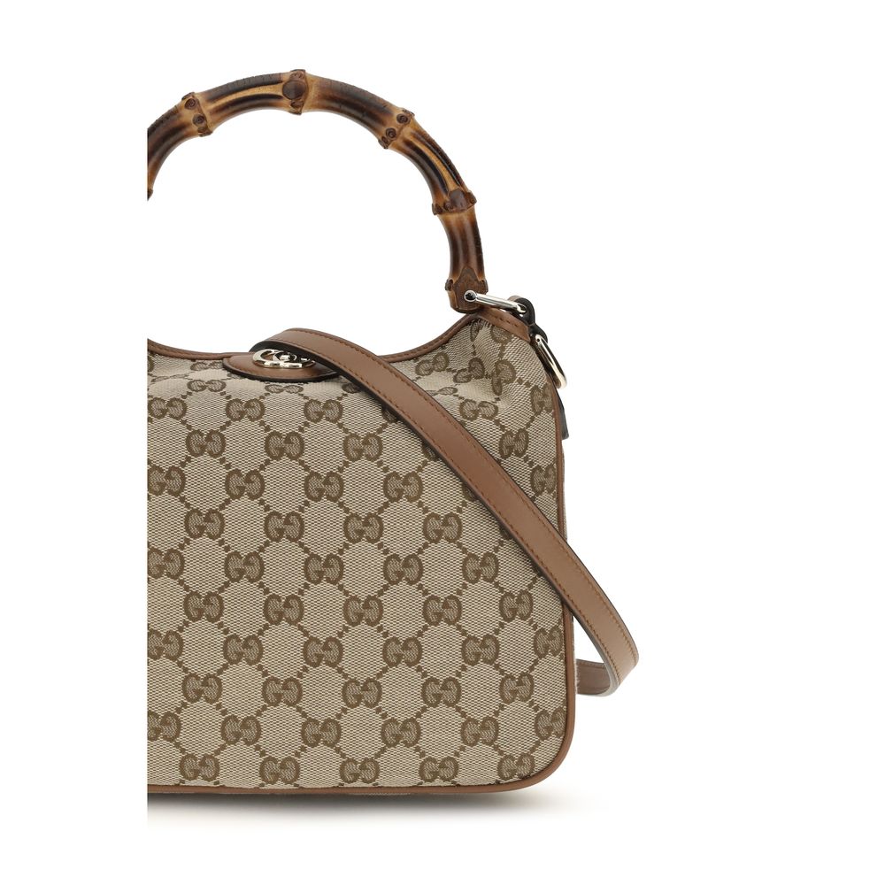 Schultertasche aus braunem Stoff