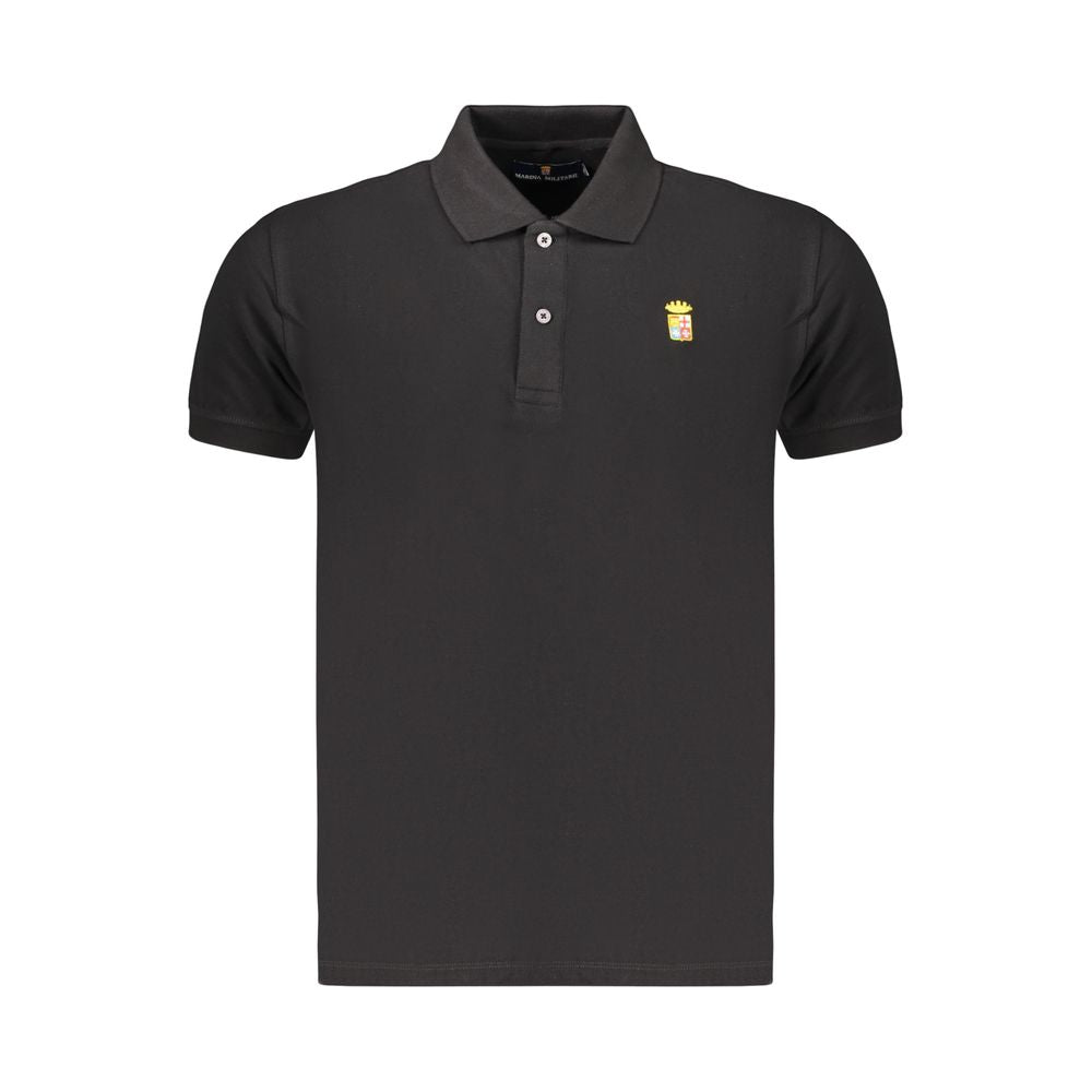 Schwarzes Baumwoll-Polohemd für Herren