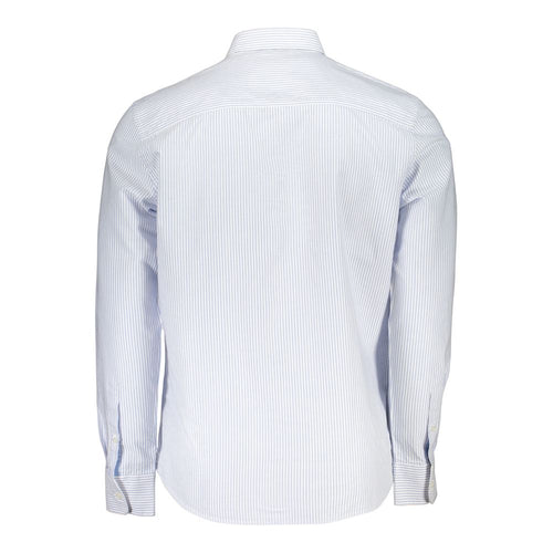 Azzurro Cotton Men Shirt with Long Sleeves and Button-Down Collar