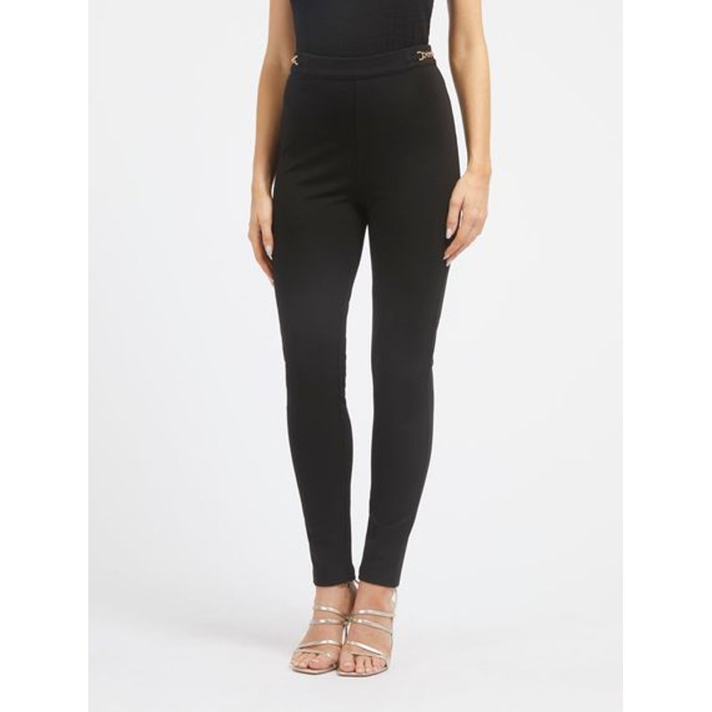 Black Viscose Casual Pants
