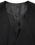 Dolce & Gabbana Black Wool Single Breasted Waistcoat Vest