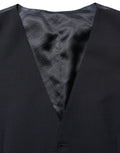 Dolce & Gabbana Black Wool Single Breasted Waistcoat Vest