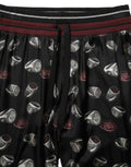 Dolce & Gabbana Pants Black Ring Print Silk Jogging Trousers