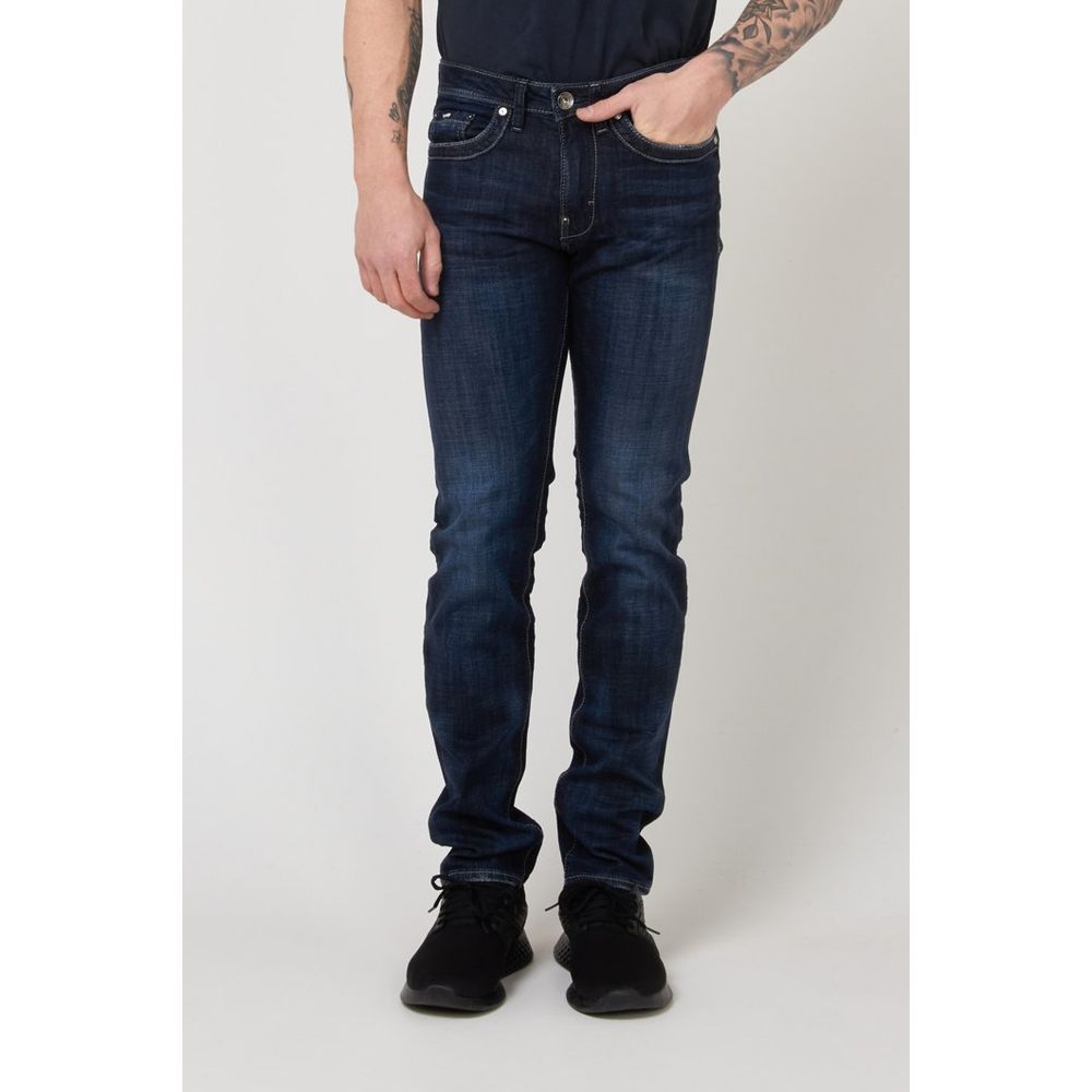 Blue Cotton Slim Fit Jeans