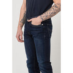 Blue Cotton Slim Fit Jeans
