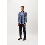 Navy Blue Cotton Pattern Shirt