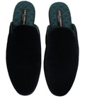 Dolce & Gabbana Dark Blue Suede Slides Flat Slipper Men Shoes