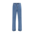 Valentino Garavani Blue Cotton Straight-Leg Jeans