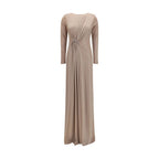 Nissa Beige Polyester Casual Dress