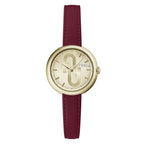 Mehrfarbige Leder-Dresswatch